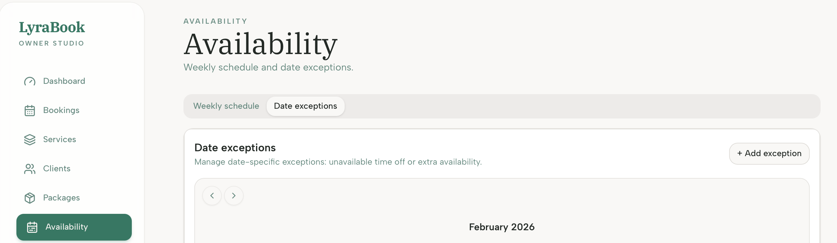 Screenshot: Overrides list